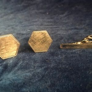 Pioneer Cufflinks and Matching Tie Clasp - 1960s